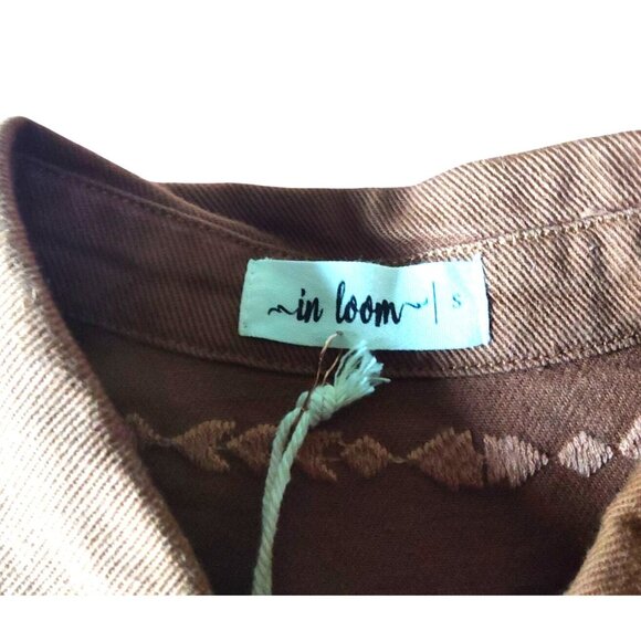 In Loom Vintage Wash Men's S Cider Embroidered Southwestern Long Sleeve Shirt - Picture 6 of 12